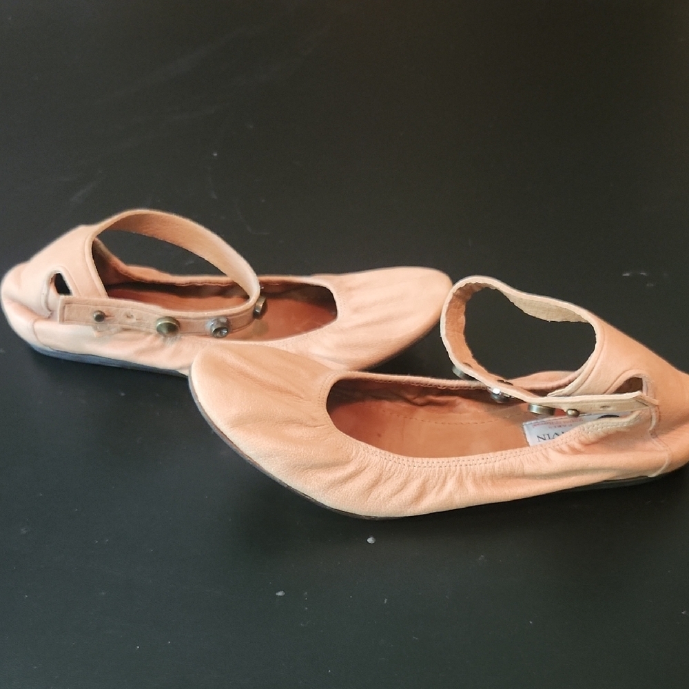 Lanvin Peach Loafers with Strap Detail